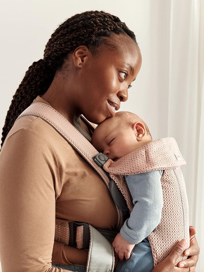 BabyBjörn Baby Carrier Mini, 3D Mesh, Dusty Pink | Newborn Carrier, Easy-to-Use - Image 7