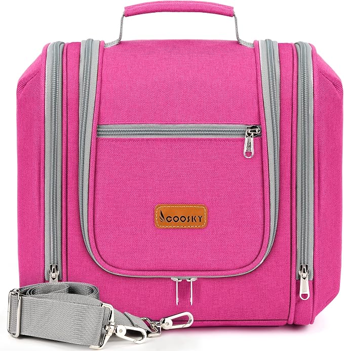 Extra Large Toiletry Bag for Women and Men, 6 Organizer Compartments, Holds by COOSKY
