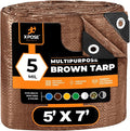 Multipurpose Protective Cover Brown Poly Tarp 5' x 7' by XposeSafety