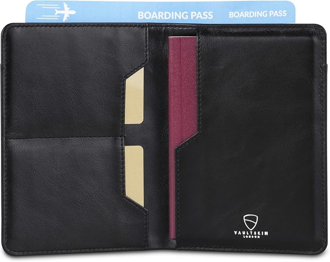 Vaultskin Leather Passport Holder, Slim RFID Blocking Travel Wallet - Image 2