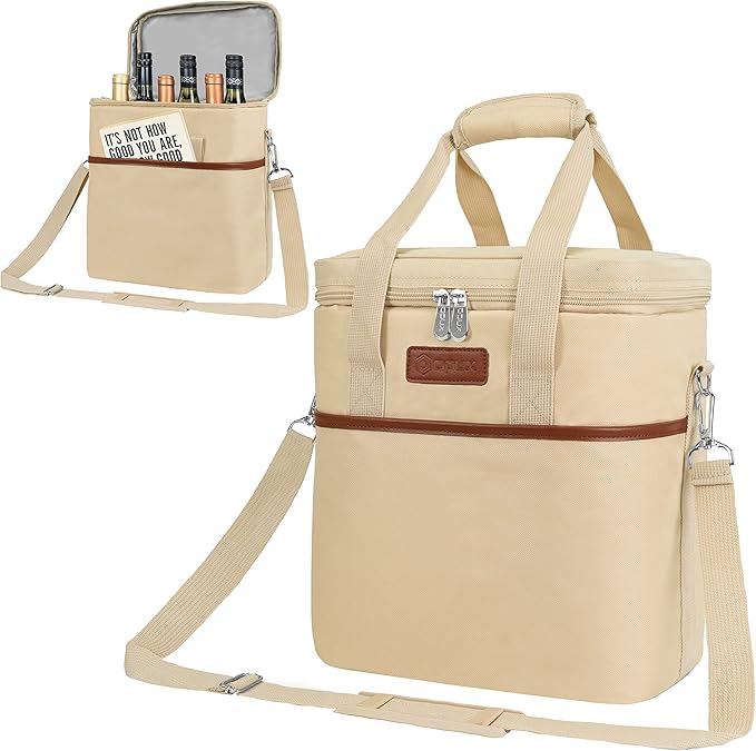 Opux 6 Bottle Carrier Tote | Insulated Padded Cooler Bag by OPUX