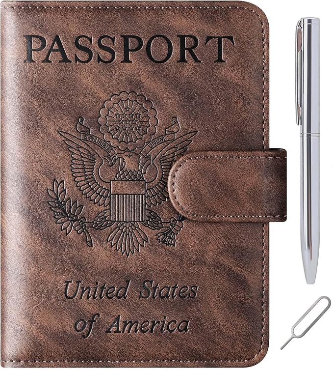 Passport Holder Cover Wallet Travel Essentials Leather Rfid Blocking Case by LOHASLIFE