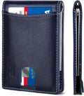 SERMAN BRANDS RFID Blocking Slim Bifold Genuine Leather Minimalist Front Pocket by SERMANBRANDS