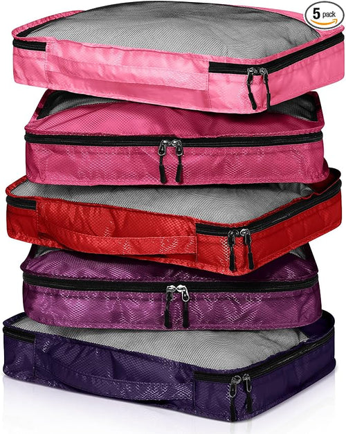 5 Pcs Packing Cubes for Suitcase Large Travel Cubes Carry on Luggage Organizer by Bulyoou