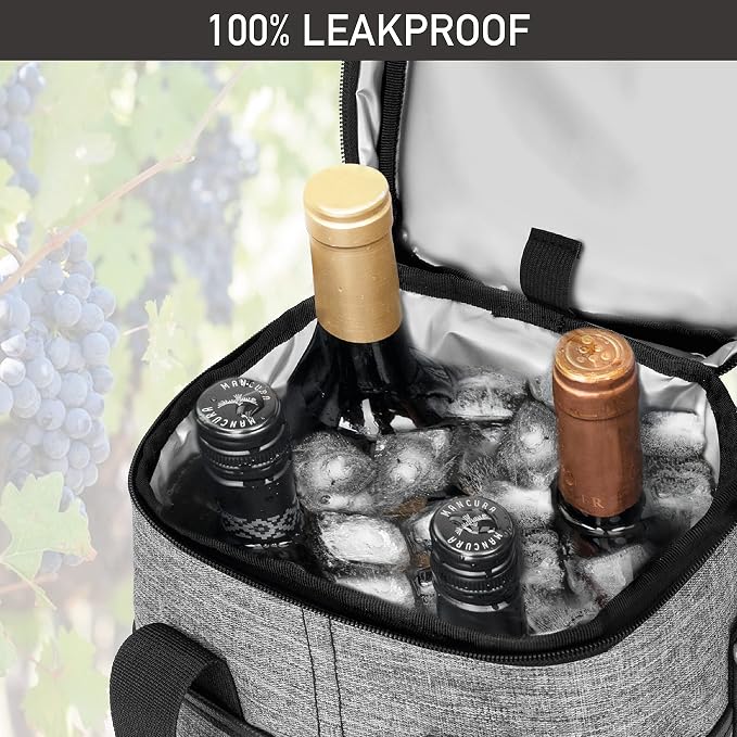 Opux 4 Bottle Insulated Wine Cooler Bag - Image 5
