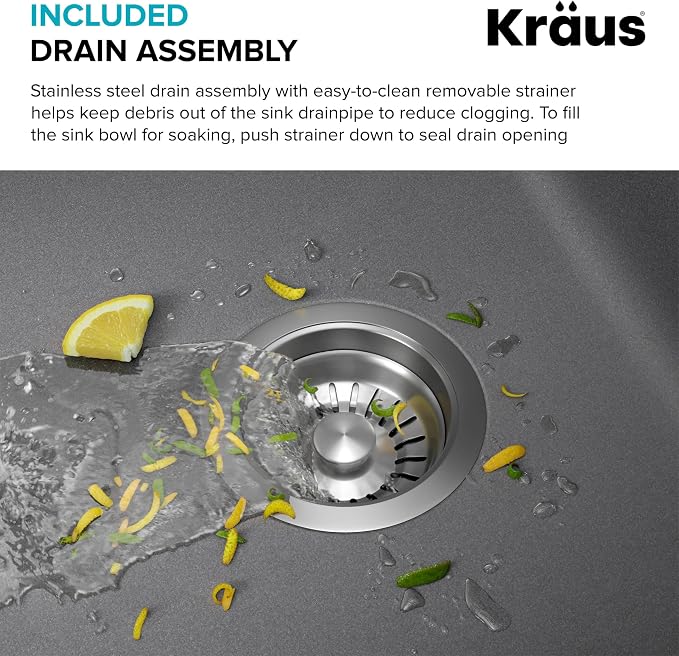 KRAUS Forteza 33-inch Drop In/Undermount Single Bowl Granite Kitchen Sink in - Image 11