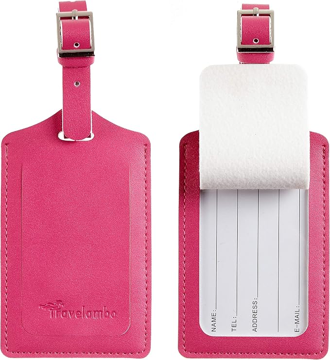8 Pack Leather Luggage Travel Bag Tags by Travelambo - Image 3