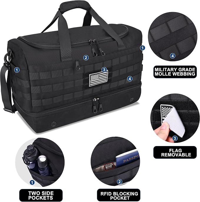 MOZETO Mens Travel Duffel Bag - Image 4