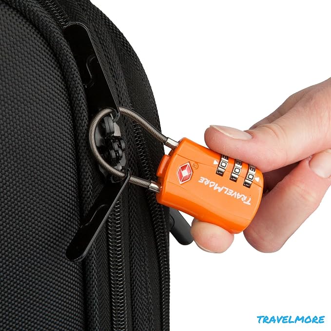 4 Pack TSA Approved Travel Combination Cable Luggage Locks - Image 6
