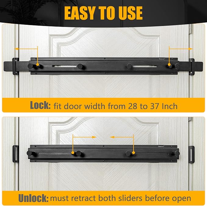 Door Bar Lock - Patented Door Barricade Security Bar - Home Safety Improvement - Image 3