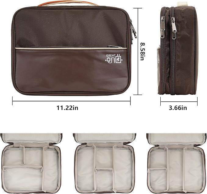 Electronics Accessories Organizer Bag, Waterproof Double LayerTravel Cable - Image 3