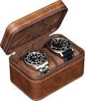 ROTHWELL 2 Watch Travel Case for Men | Compact PU Leather Protective Box by RothwellSanFrancisco