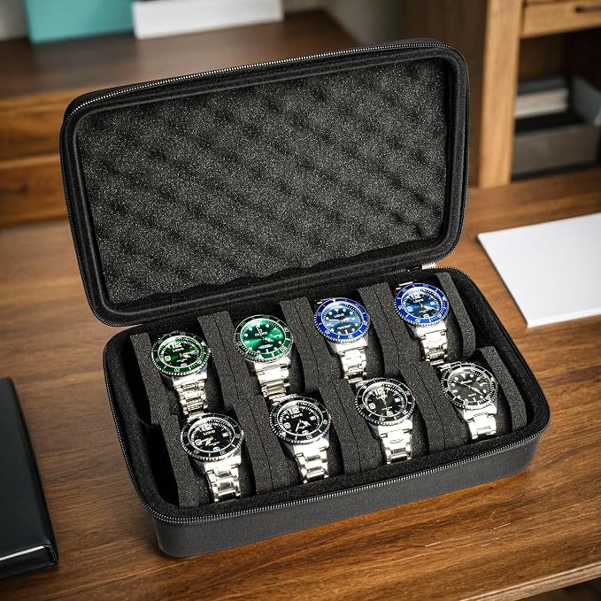 8 slots watch box, hard watch organizer case - Image 6