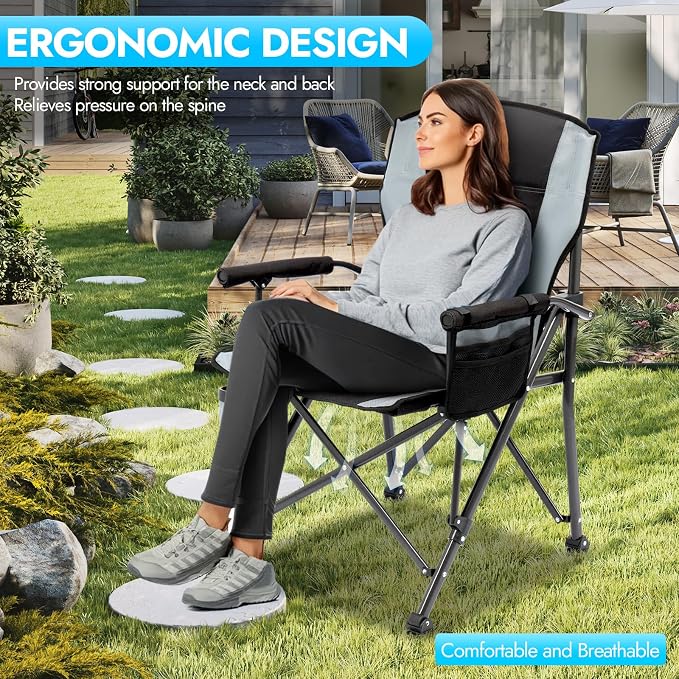 2 Pack Oversized Folding Camping Chair - Image 6