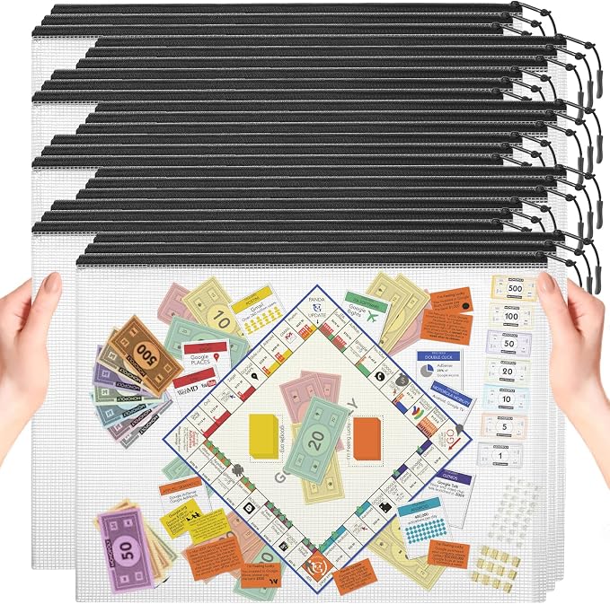 24pcs Mesh Zipper Pouch, Puzzle Storage Bags, A3 17x12 Inches Large Reusable by YOPCDJ