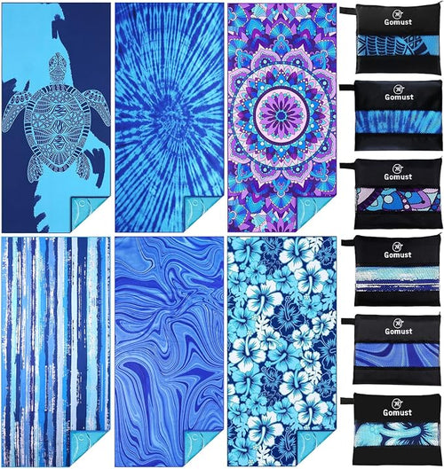 6 Pack Lightweight Thin Beach Towel Oversized 71"x32" Big Extra Large by Gomust