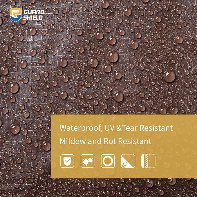GUARD SHIELD Brown Tarp 20x30 Feet Waterproof Tarps Lightweight Camping Tarp - Image 3