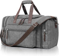 Canvas Expandable Duffle Bag for Men Traveling, Luggage Travel Bag Weekender by EKOROMIERHOME
