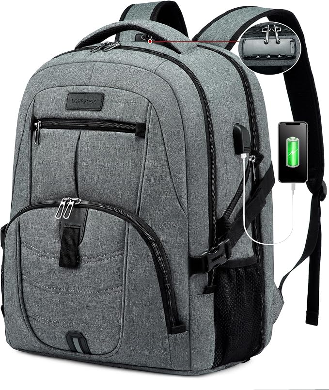 LOVEVOOK 17 inch DarkGrey Travel Laptop Backpack by LOVEVOOK