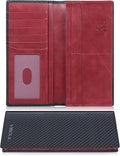 VISOUL Mens Leather Long Checkbook Bifold Wallets by VISOUL