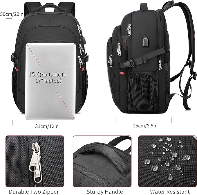 17.3 inch Laptop Backpack, School Bookbag Computer Rucksack - Image 4