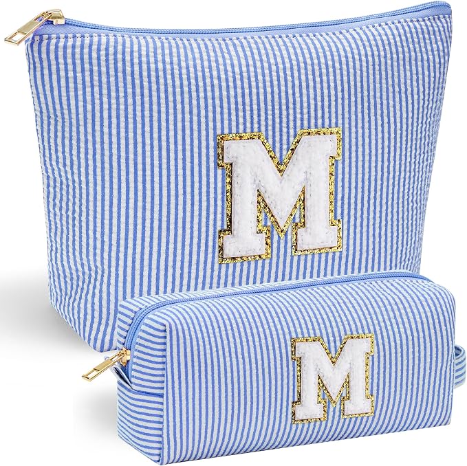 YOOLIFE Initial Makeup Bag | Makeup Bag | Travel Cosmetic Bag | Birthday Gifts by YOOLIFE
