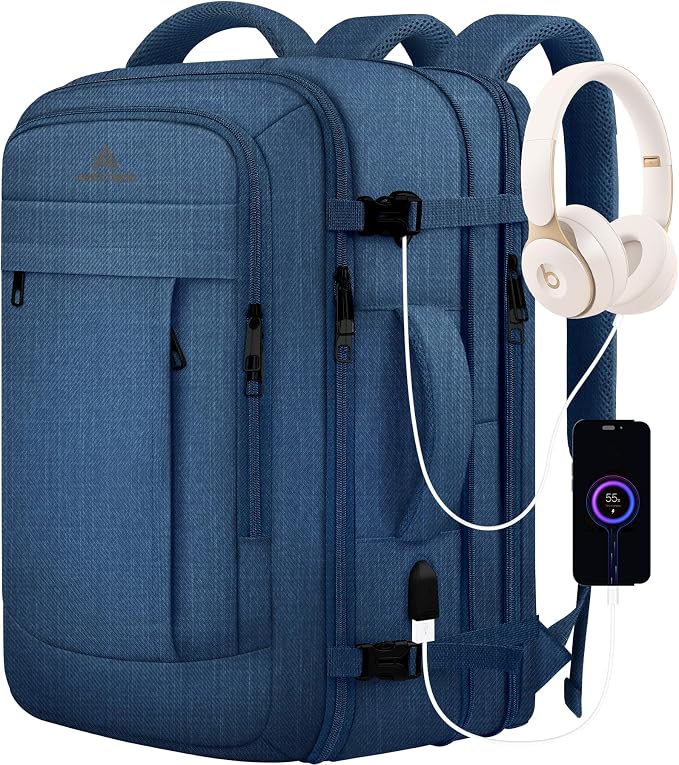 Large Travel Laptop Backpack for Men, 50L Carry On Backpack, Expandable Laptop by AREYTECO