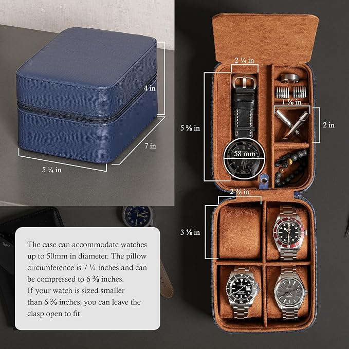 ROTHWELL 5 Watch Travel Case Storage Organizer - Image 4