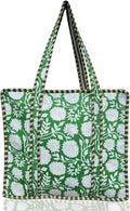 Cotton Quilted Tote Bag for Women – Large Beach & Travel Tote by ThirdEyeExport