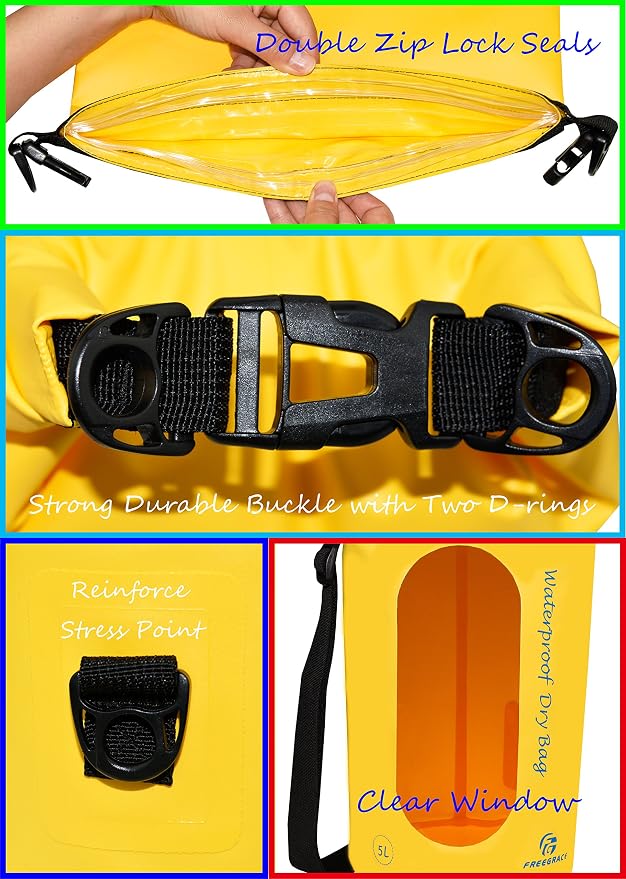 Freegrace Waterproof Dry Bags Set of 3 Dry Bag - Image 3