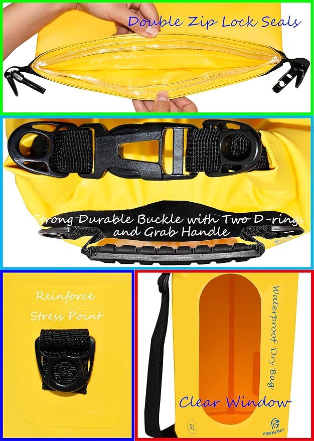 Freegrace Waterproof Dry Bags Set of 3 Dry Bag - Image 3