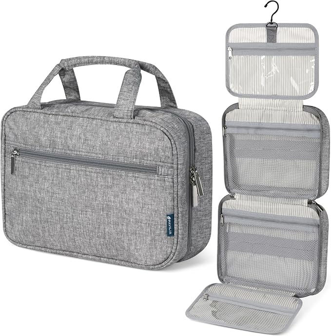 PAVILIA Hanging Toiletry Bag Travel Bag Women Men, Foldable Cosmetic Organizer by PAVILIA