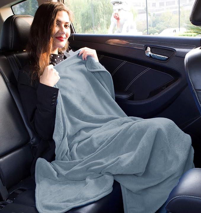 BlueHills Premium Soft Plush Travel Blanket Pillow - Image 4