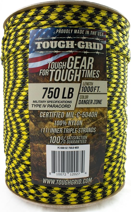 TOUGH-GRID 750 Paracord Rope Nylon Parachute Cord, Made in USA Survival Kit - Image 2