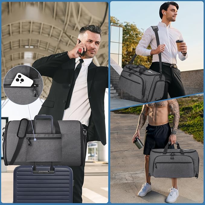 Garment Duffle Bags for Travel, YKK Zippers Carry On Convertible Suit Bag - Image 7