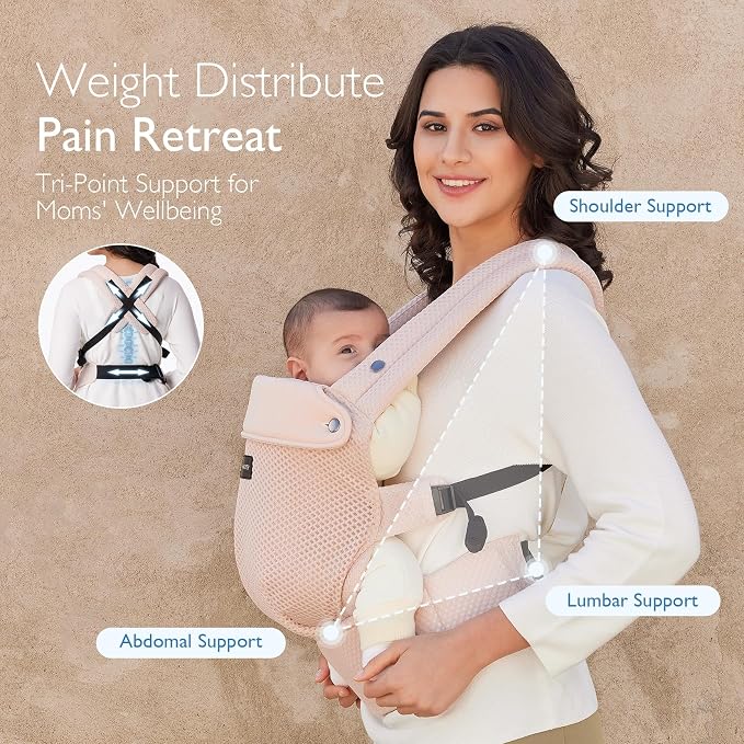 Momcozy Breathable Mesh Baby Carrier, Ergonomic and Lightweight Infant Carrier - Image 7