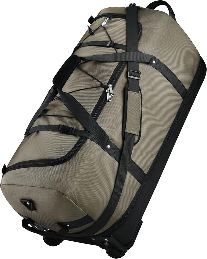 Rolling Duffle Bag with Wheels, 110L/140L Expandable Soft-Sided Foldable Duffle by Unknown