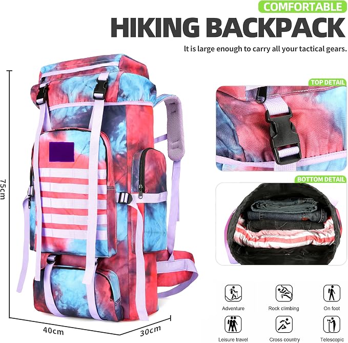 King'sGuard 70L Camping Hiking Backpack Tactical Backpack Military Molle - Image 3