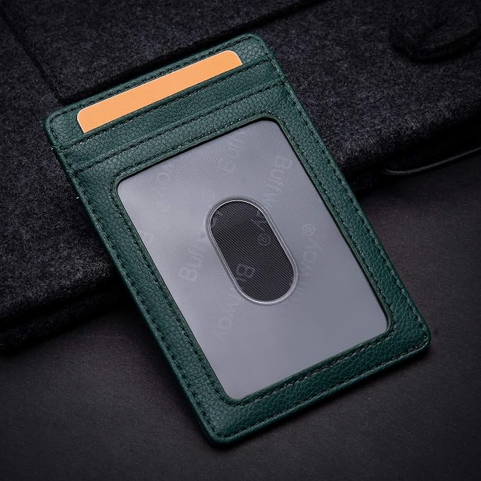 Buffway Mens Slim Wallet, Minimalist Thin Front Pocket Leather Credit Card - Image 3