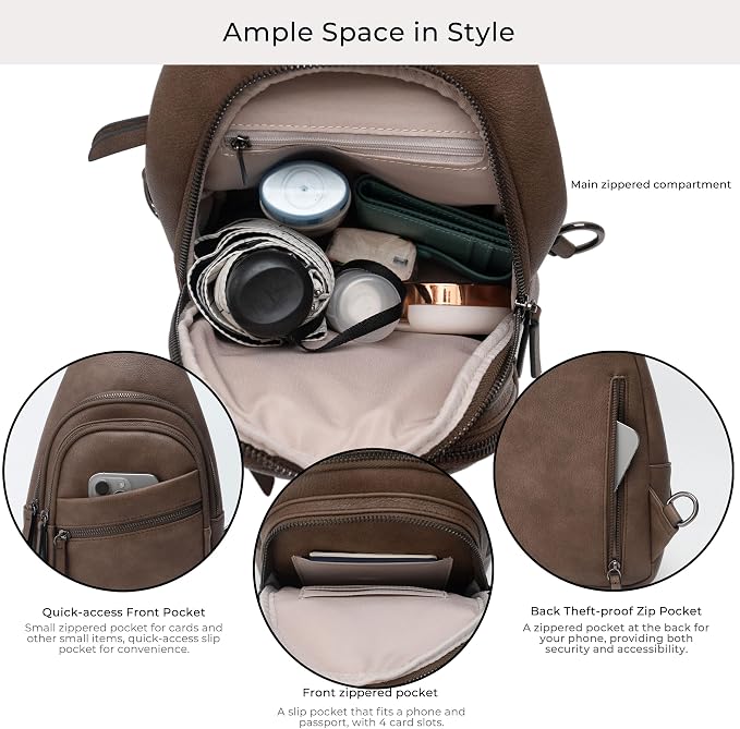 Alldaily Large Sling Bag for Women Crossbody Purse Leather Fashionable Trendy - Image 3