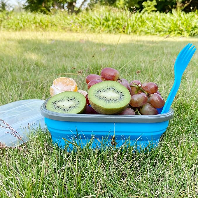 CARTINTS 800ml Collapsible Bento Lunch Box, Silicone Food Storage Container - Image 6