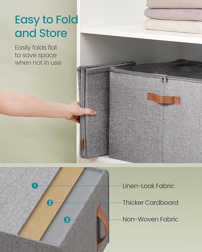 SONGMICS Shoe Organizer for Closet, Shoe Storage Bin, Fits 16 Pairs, Fabric - Image 5