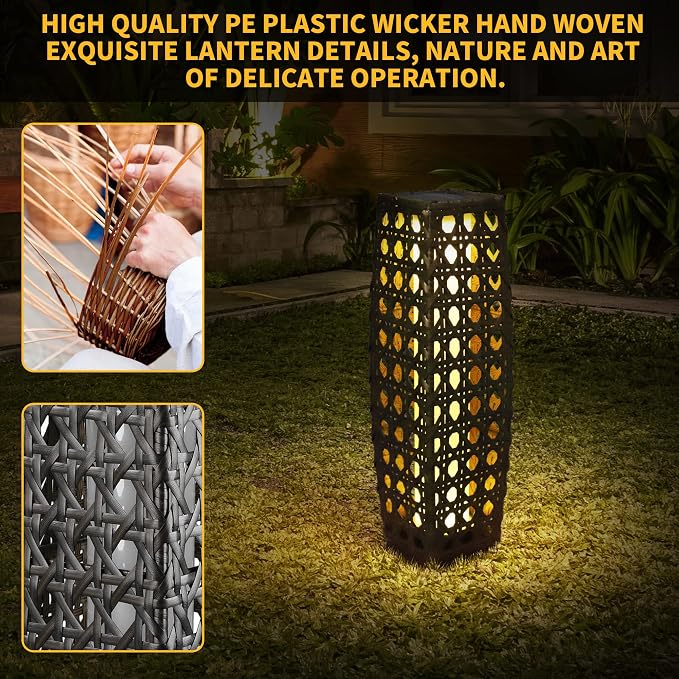 Solar Powered Outdoor Floor, 2 Piece Solar Outdoor Floor Lamps Lanterns - Image 4