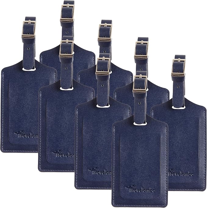 8 Pack Leather Luggage Travel Bag Tags by Travelambo by Travelambo
