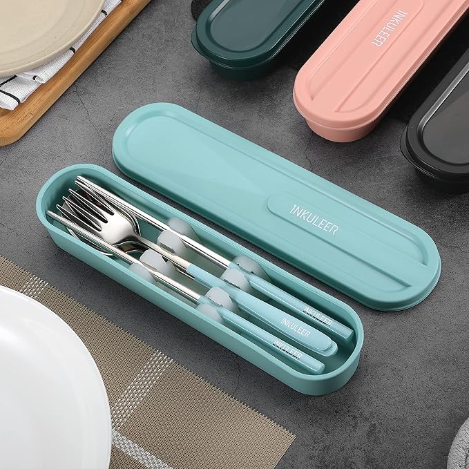 Travel cutlery set, 18/8 stainless steel cutlery, Reusable utensils set - Image 3