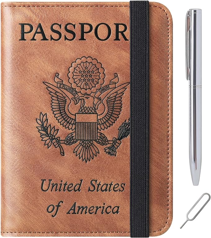 Passport Holder Cover Wallet Travel Essentials Leather Rfid Blocking Case by LOHASLIFE