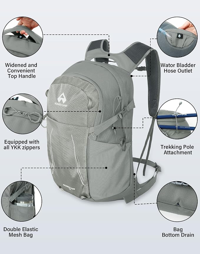Pioneer Camp Hiking Backpack 22L Small Hiking Hydration Gear Lightweight - Image 5