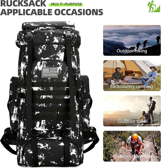 King'sGuard 70L Camping Hiking Backpack Tactical Backpack Military Molle - Image 7