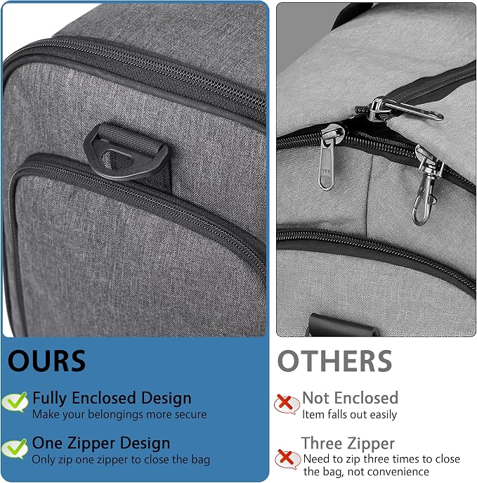 Garment Duffle Bags for Travel, YKK Zippers Carry On Convertible Suit Bag - Image 5