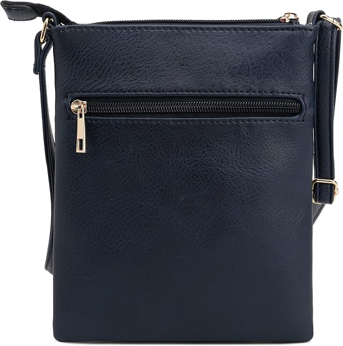 DELUXITY | Crossbody Purse Bag | Functional Multi Pocket Double Zipper Purse | - Image 2
